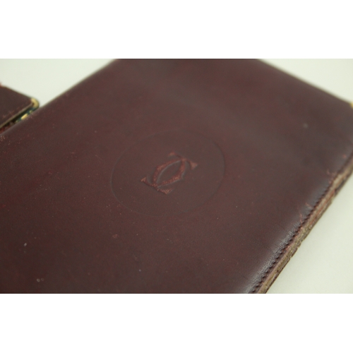 372 - Must De Cartier Burgundy Leather Document / Note Holders / Wallets Vintage x 2