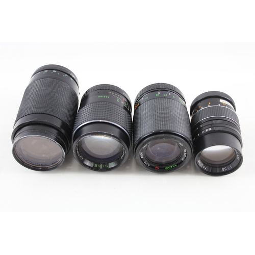 384 - Manual Camera Lenses Inc Vivitar, Vitacon & Hanimex Mechanically Working x 4