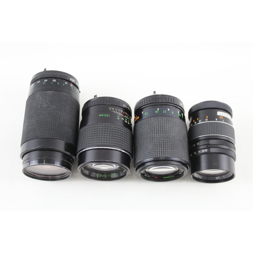 384 - Manual Camera Lenses Inc Vivitar, Vitacon & Hanimex Mechanically Working x 4