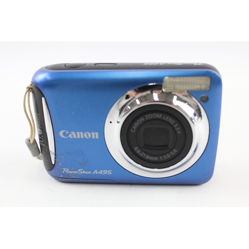 400 - Canon Powershot A495 Digital Compact Camera Working w/ Canon 3.3x Zoom Lens