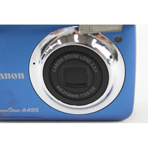 400 - Canon Powershot A495 Digital Compact Camera Working w/ Canon 3.3x Zoom Lens