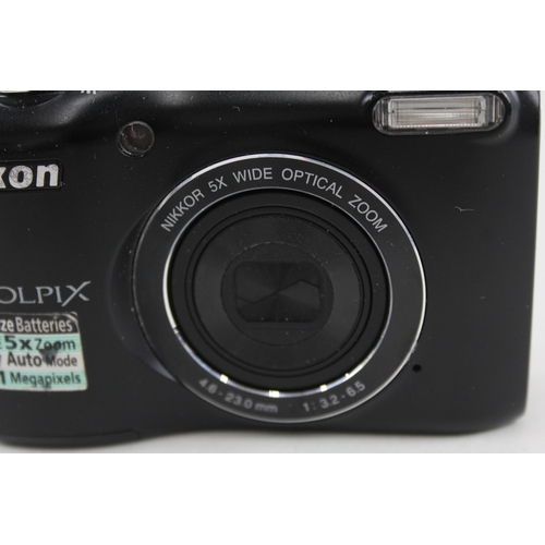 408 - Nikon Coolpix L26 Digital Compact Camera Working w/ Nikkor 5x Wide Lens