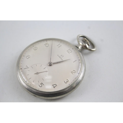 410 - Vintage Omega Open Face Pocket Watch Hand-Wind WATCH RUNS