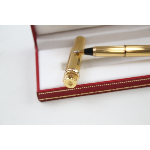 437 - Must De CARTIER Gold Plated Rollerball Pen WRITING In Original Box - 860898