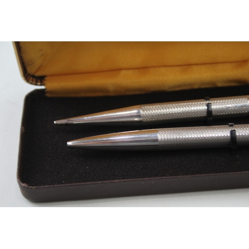 441 - Vintage YARD O LED 1982 Birmingham Sterling Silver Ballpoint & Pencil Set 52g