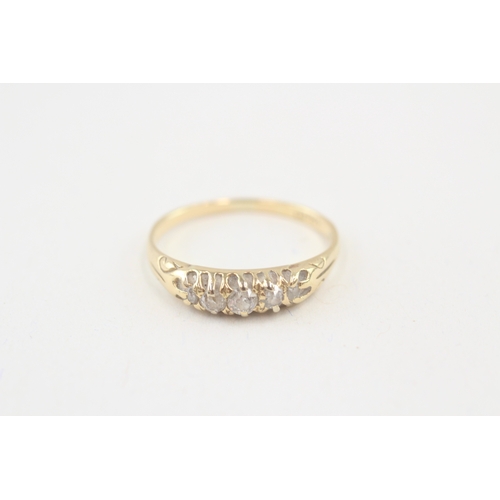 87 - 18ct gold antique diamond ring (2.1g) Size  N 1/2