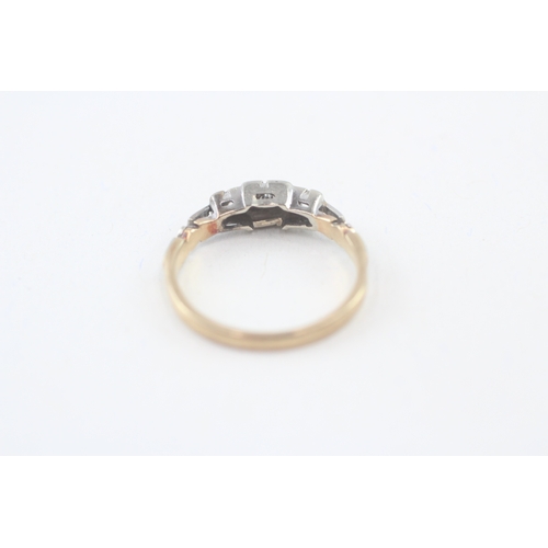 93 - 9ct gold vintage diamond dress ring (1.4g) Size  J