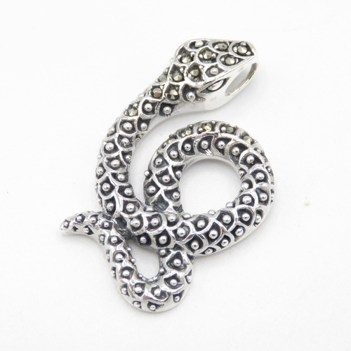 262 - Silver and Marquisate Snake Pendant 40mm