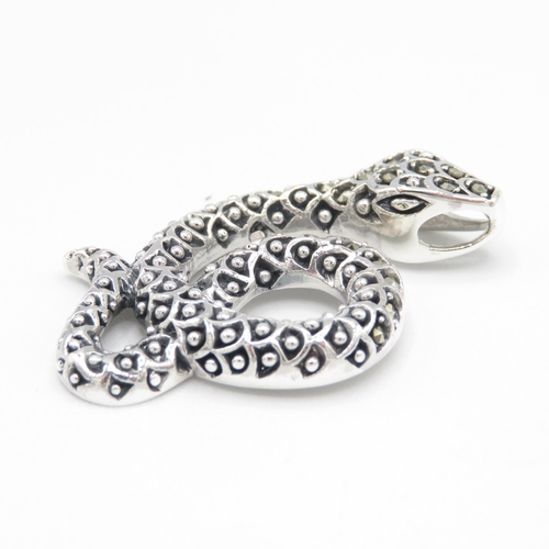 262 - Silver and Marquisate Snake Pendant 40mm