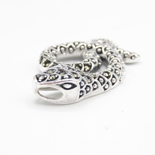 262 - Silver and Marquisate Snake Pendant 40mm