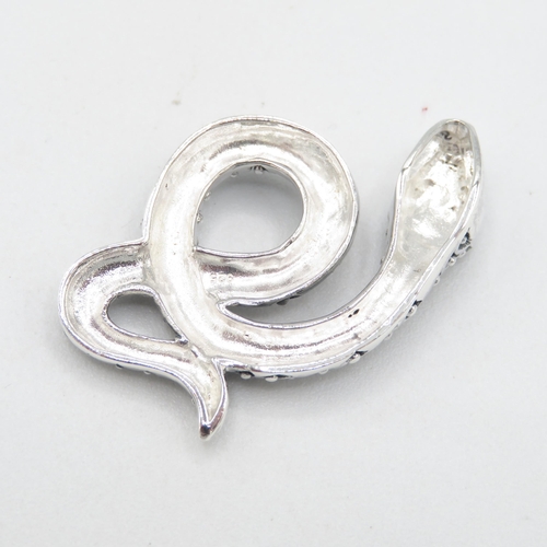 262 - Silver and Marquisate Snake Pendant 40mm