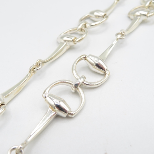 269 - HM 925 Sterling Silver Stirrup Link design necklace in excellent condition (51.5g) length 44cm exclu... 