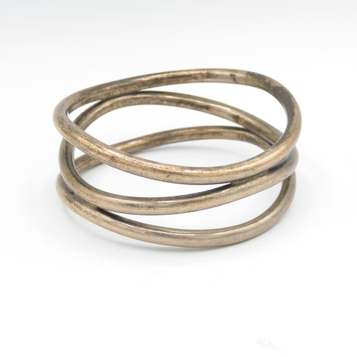 297 - 2 x Brutalist silver him bangles (80g)