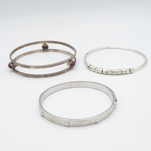 310 - 3 x HM silver bangles (59g)