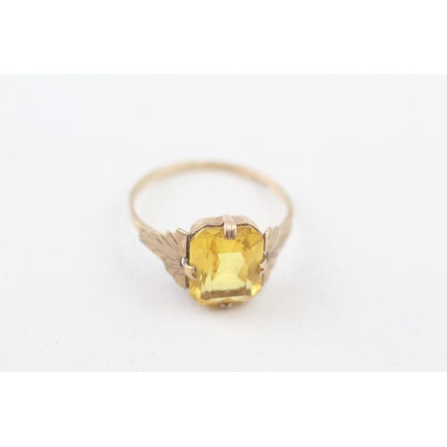 174 - 9ct gold vintage paste dress ring (2g) Size  N