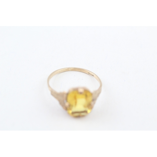 174 - 9ct gold vintage paste dress ring (2g) Size  N