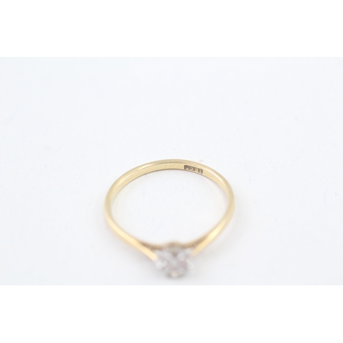 188 - 18ct gold round brilliant diamond single stone ring (1.6g) Size  N