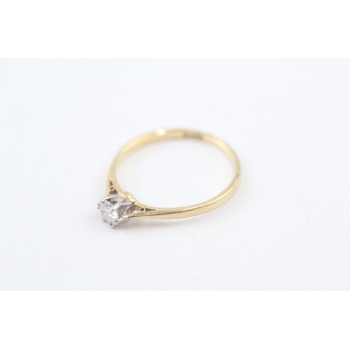 188 - 18ct gold round brilliant diamond single stone ring (1.6g) Size  N