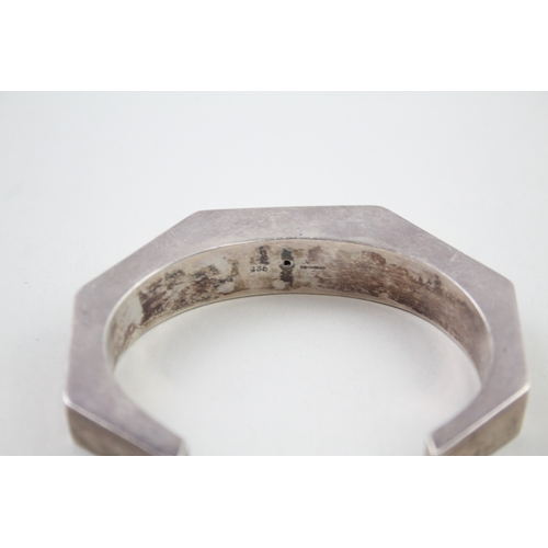 241 - Silver modernist hexagonal shaped bangle