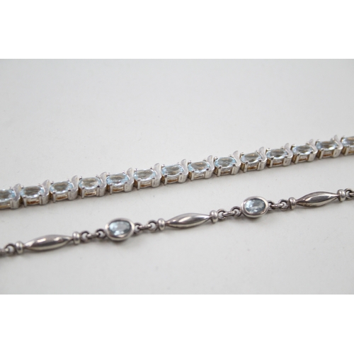 242 - Two silver gemstone bracelets including Topaz