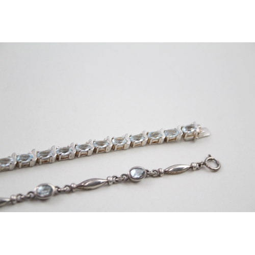 242 - Two silver gemstone bracelets including Topaz