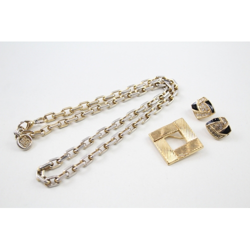 249 - A collection of gold tone designer jewellery including Givenchy, Grosse and Dior