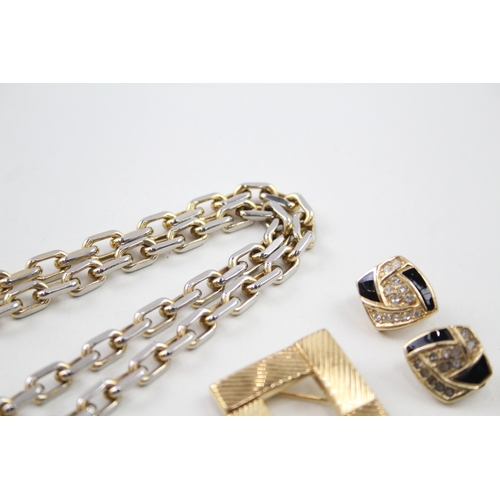 249 - A collection of gold tone designer jewellery including Givenchy, Grosse and Dior