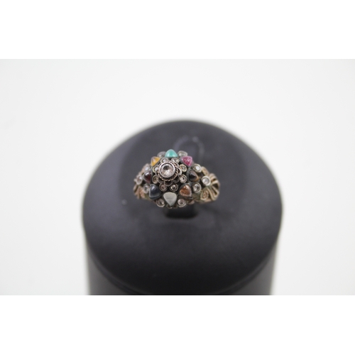 257 - Antique Chinese export gemstone ring