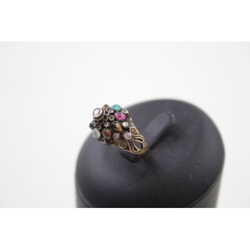 257 - Antique Chinese export gemstone ring