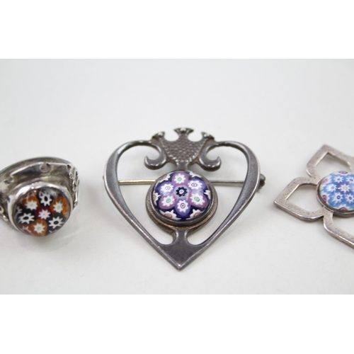 261 - A collection of silver jewellery by Caitness Glass