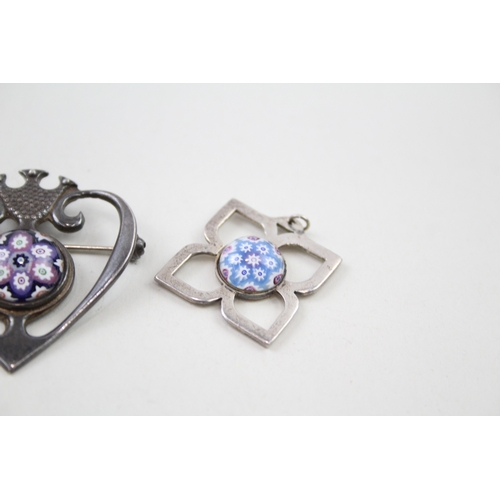 261 - A collection of silver jewellery by Caitness Glass