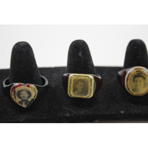 269 - Three antique mourning rings including tortoiseshell