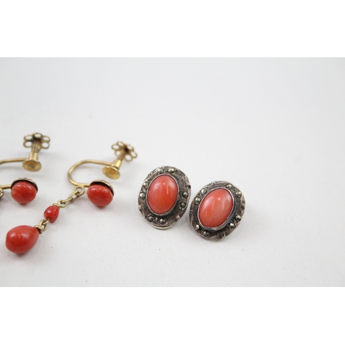 283 - A collection of silver antique Coral jewellery