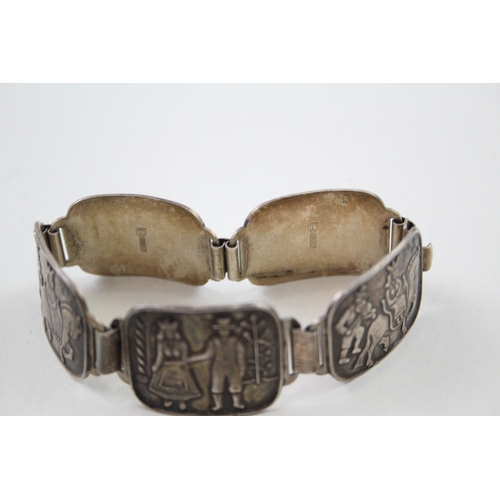 287 - Silver storyteller panel bracelet by N.M. Thune