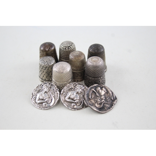 323 - 10 x Antique / Vintage .925 Sterling Silver Haberdashery Inc Charles Horner 43g