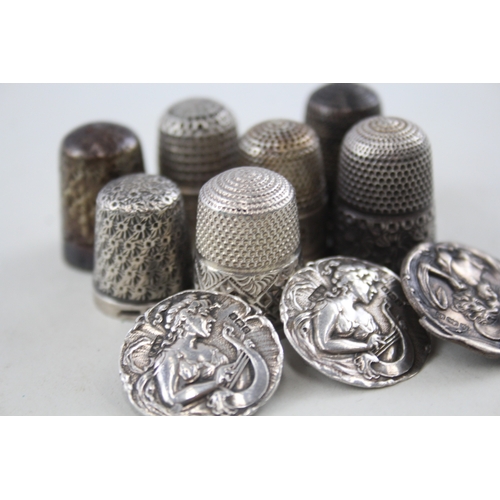 323 - 10 x Antique / Vintage .925 Sterling Silver Haberdashery Inc Charles Horner 43g