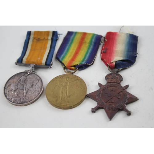 341 - WW1 1914 Mons Star Medal Trio Named CMT-1472 Pte Dingle ASC, Sjt On Pair