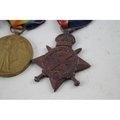 341 - WW1 1914 Mons Star Medal Trio Named CMT-1472 Pte Dingle ASC, Sjt On Pair