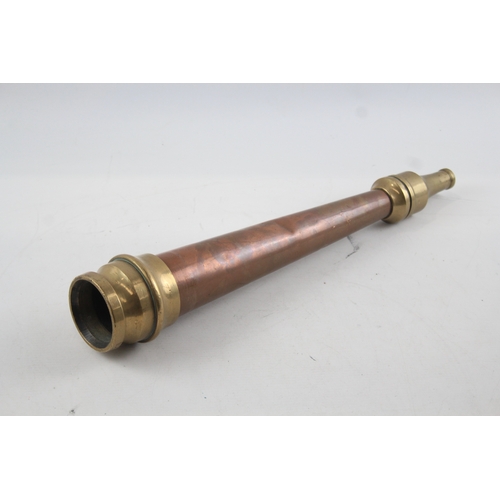 352 - Brass Copper Fireman Hose Nozzle Vintage Height: 52cm 1630g