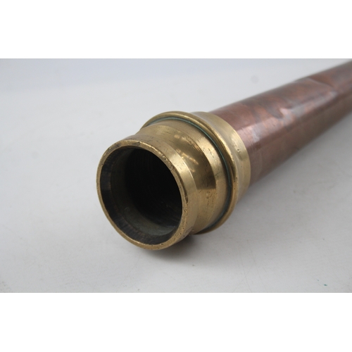 352 - Brass Copper Fireman Hose Nozzle Vintage Height: 52cm 1630g