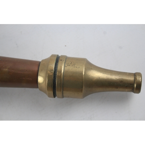 352 - Brass Copper Fireman Hose Nozzle Vintage Height: 52cm 1630g