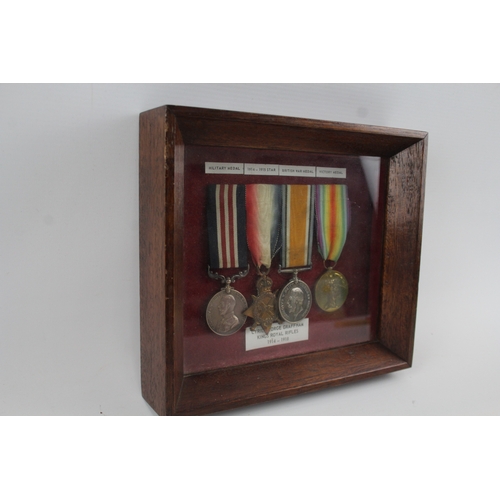 359 - Framed WW1 MM Military Medal & 1914-15 Star Trio