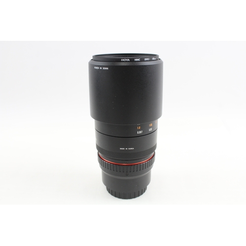 385 - Samyang 100mm F/2.8 ED UMC Autofocus Camera Lens Working w/ Original Box