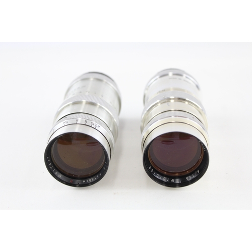 392 - 2 x Soviet USSR Camera Lenses, Jupiter 11 135mm F/4 w/ Some Cases