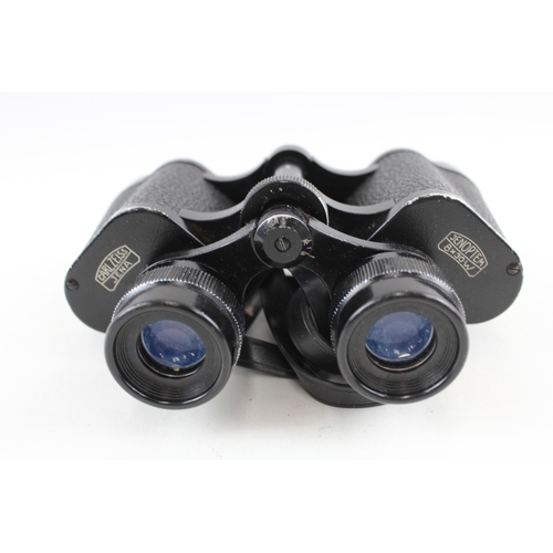 406 - Carl Zeiss Jena Jenoptum 8x30w Binoculars Working w/ Original Case