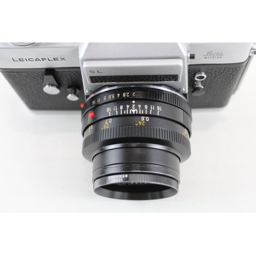 409 - Leica Leicaflex SL SLR Film Camera Working w/ Summicron-R 50mm F/2 Lens & Case