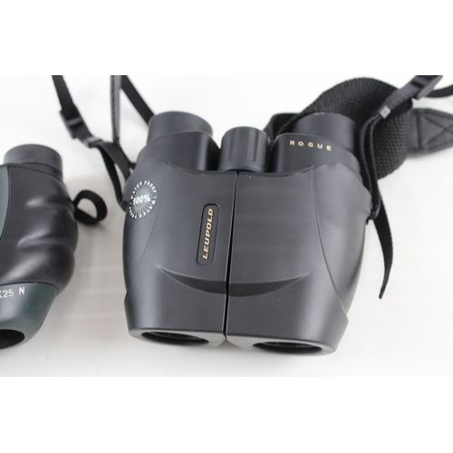 410 - Samsung B 7x25 N & Leupold Rogue 8x25 Compact Binoculars Working w/ Cases