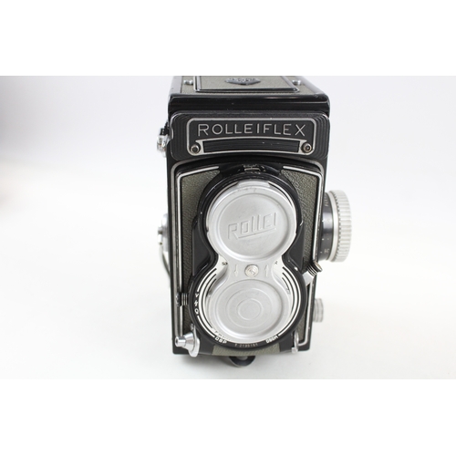 413 - Rolleiflex DBP DBGM Medium Format Twin Lens Camera w/ Tessar 75mm F/3.5 Lens