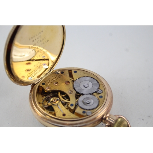 418 - Vintage Waltham Open Face Rolled Gold Pocket Watch Hand-Wind Working