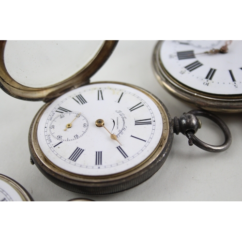 423 - Job Lot Vintage Mixed Purity Silver Pocket Watches Hand/Key-Wind UNTESTED